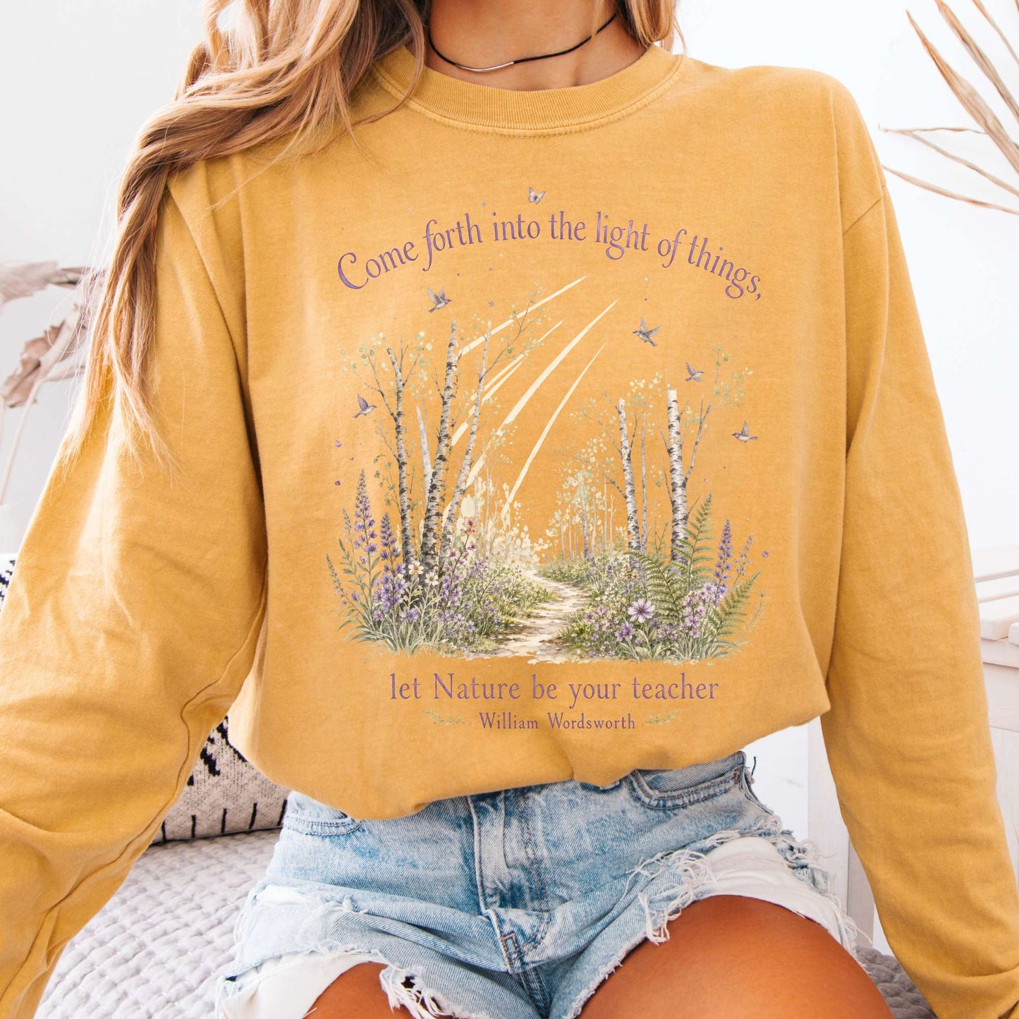 Let Nature Be Your Teacher William Wordsworth Literary Long Sleeve