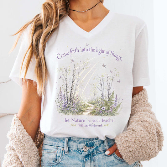Let Nature Be Your Teacher William Wordsworth Literary V-Neck