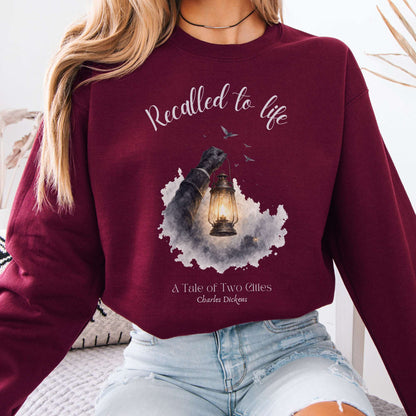 Recalled to Life A Tale of Two Cities Dickens Literary Crewneck Sweatshirt