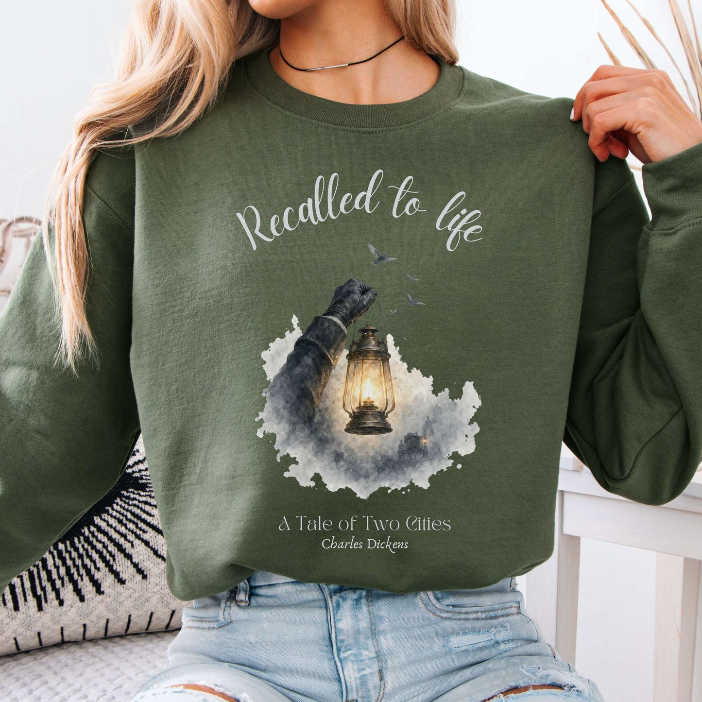 Recalled to Life A Tale of Two Cities Dickens Literary Crewneck Sweatshirt