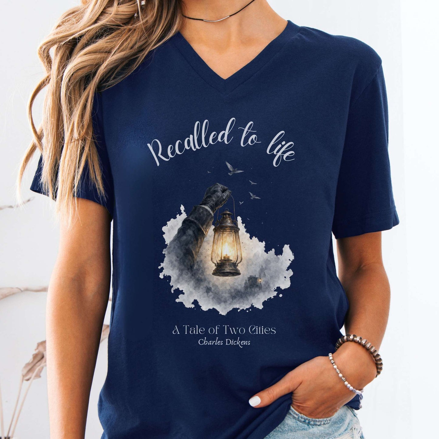 Recalled to Life A Tale of Two Cities Dickens Literary V-Neck