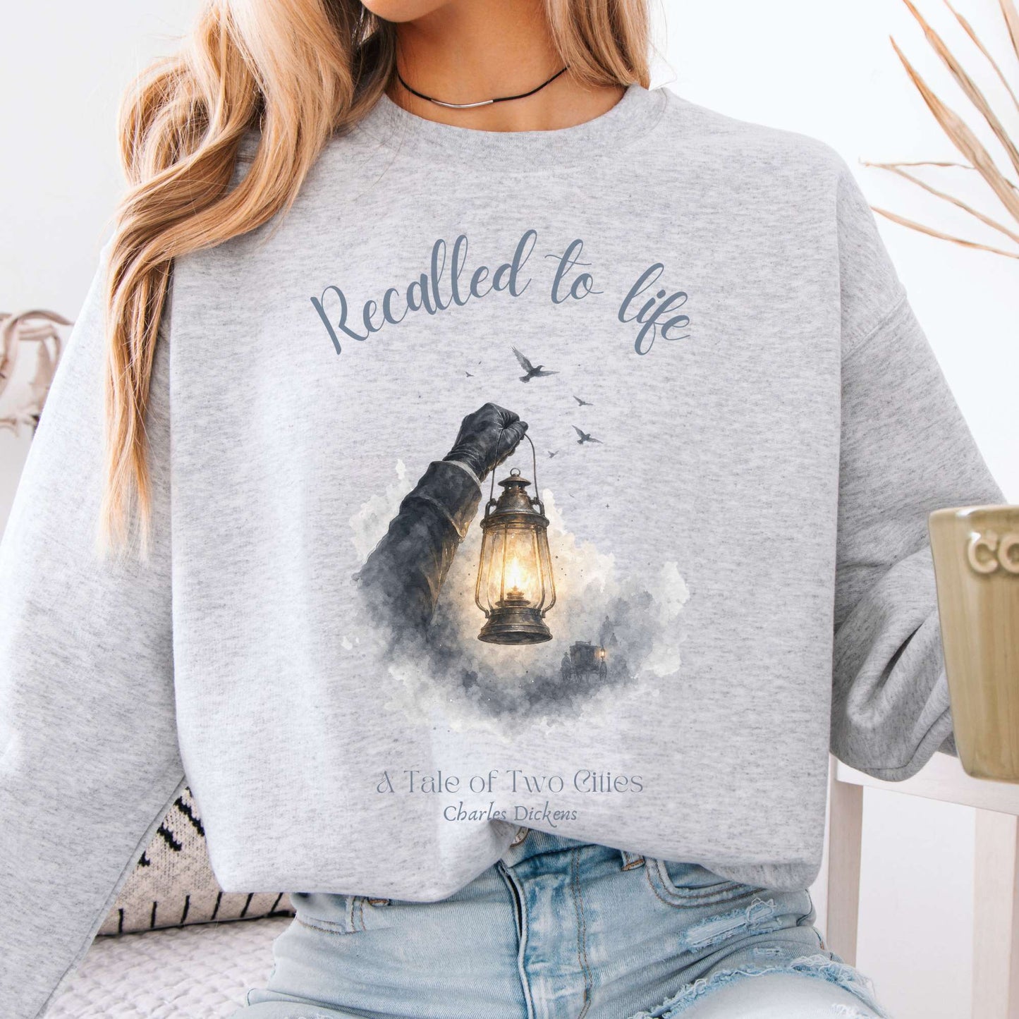 Recalled to Life A Tale of Two Cities Dickens Literary Crewneck Sweatshirt