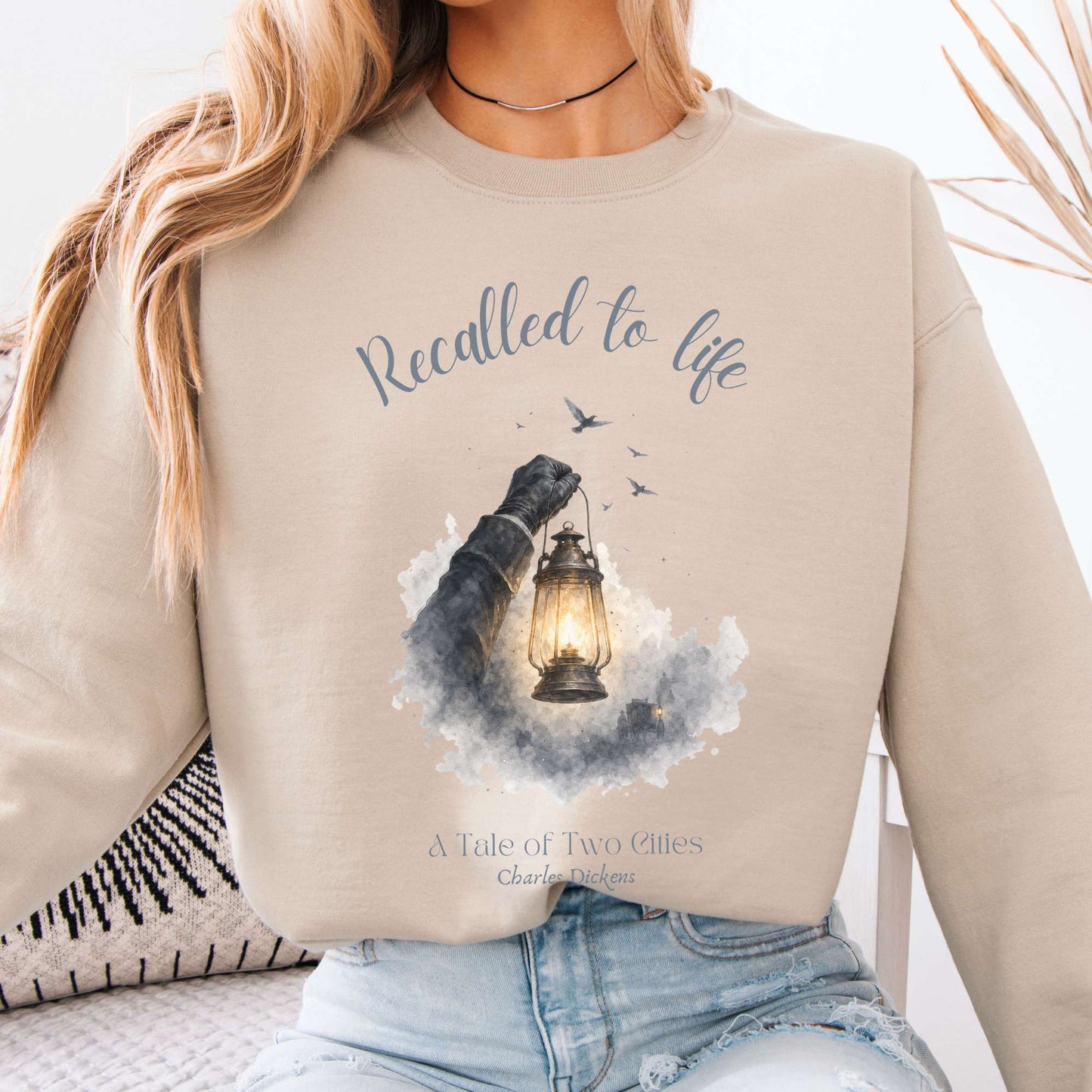 Recalled to Life A Tale of Two Cities Dickens Literary Crewneck Sweatshirt