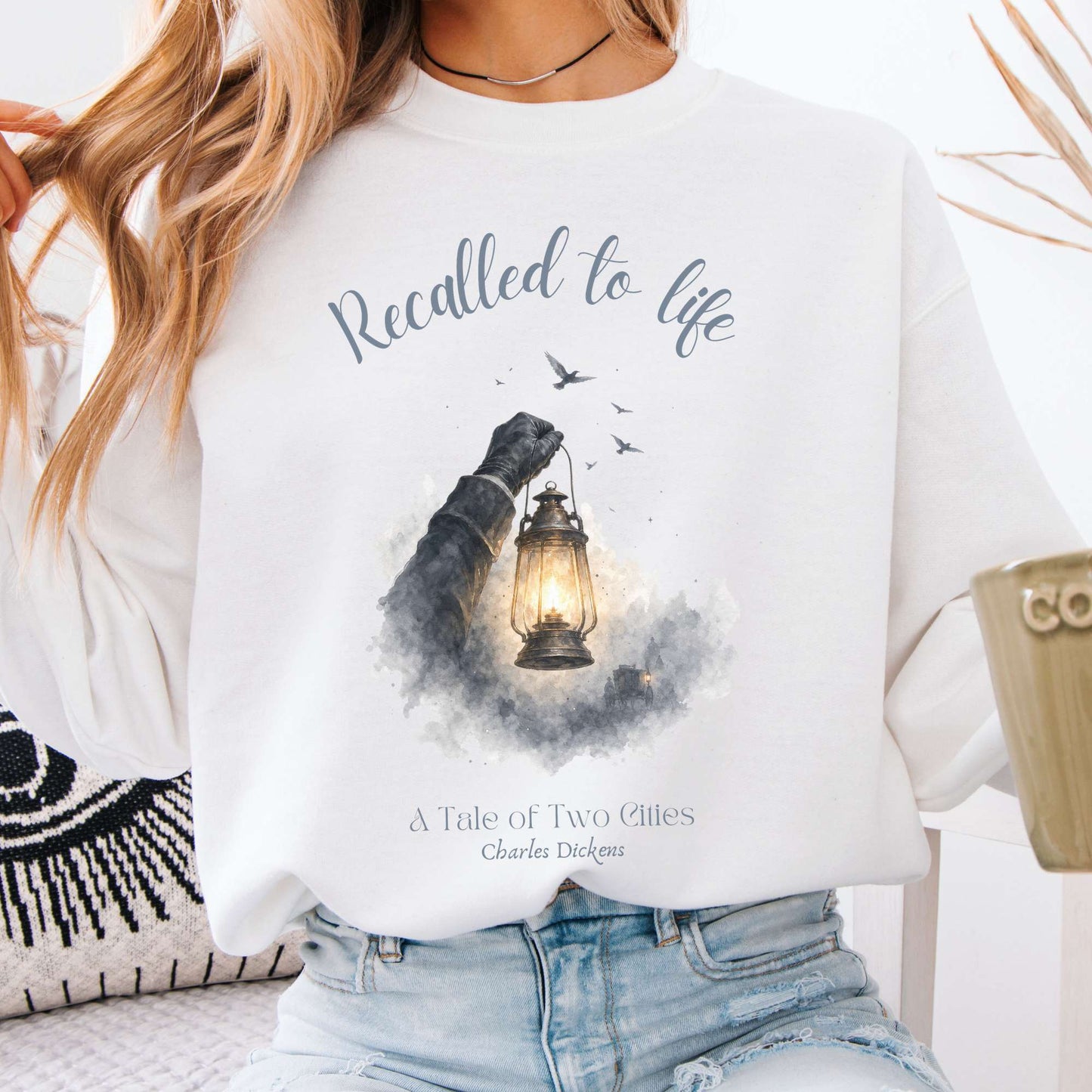 Recalled to Life A Tale of Two Cities Dickens Literary Crewneck Sweatshirt