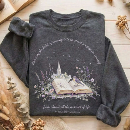 Acquiring the Habit of Reading W. Somerset Maugham Literary Sweatshirt