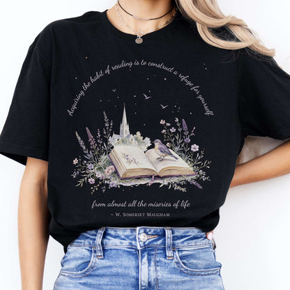 Acquiring the Habit of Reading W. Somerset Maugham Literary T-Shirt