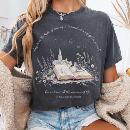 Acquiring the Habit of Reading W. Somerset Maugham Literary T-Shirt