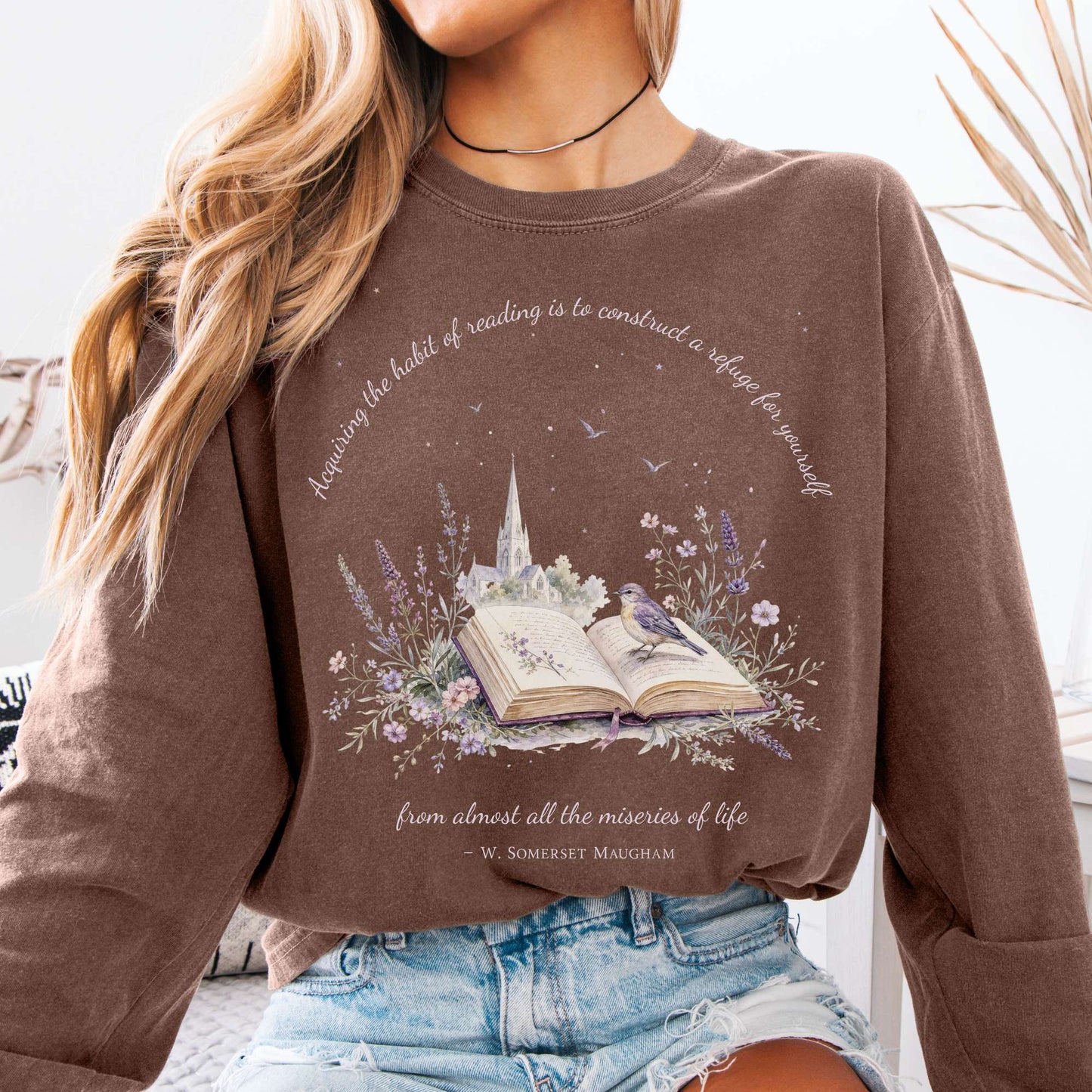 Acquiring the Habit of Reading W. Somerset Maugham Literary Long Sleeve