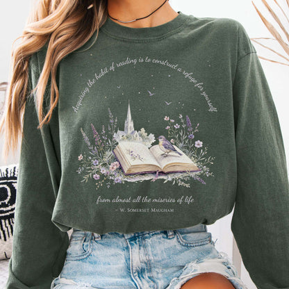Acquiring the Habit of Reading W. Somerset Maugham Literary Long Sleeve