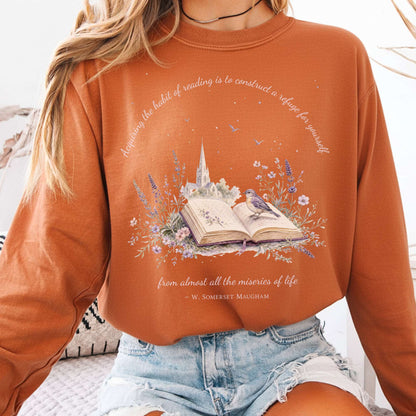 Acquiring the Habit of Reading W. Somerset Maugham Literary Long Sleeve