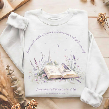 Acquiring the Habit of Reading W. Somerset Maugham Literary Sweatshirt