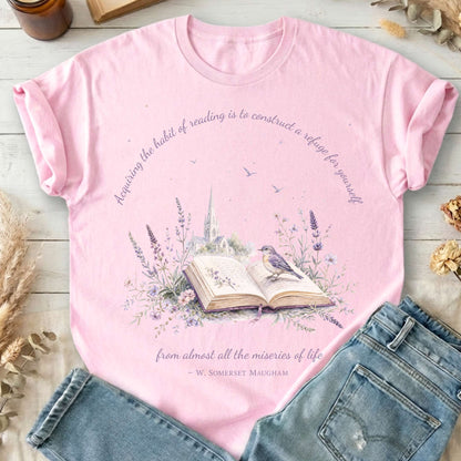 Acquiring the Habit of Reading W. Somerset Maugham Literary T-Shirt
