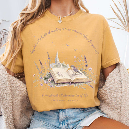 Acquiring the Habit of Reading W. Somerset Maugham Literary T-Shirt