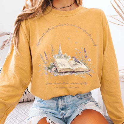 Acquiring the Habit of Reading W. Somerset Maugham Literary Long Sleeve