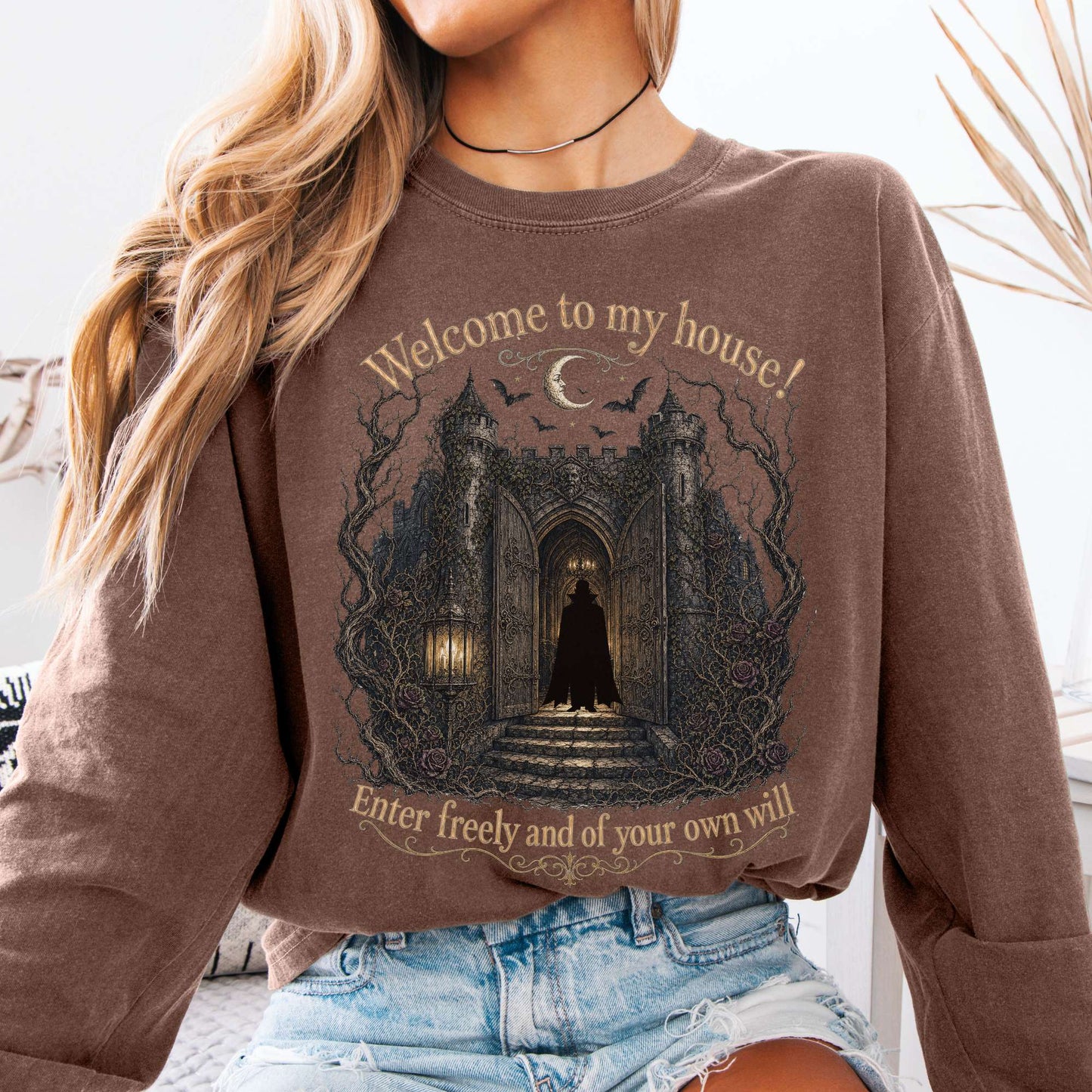 Welcome to My House Enter Freely Dracula Long Sleeve
