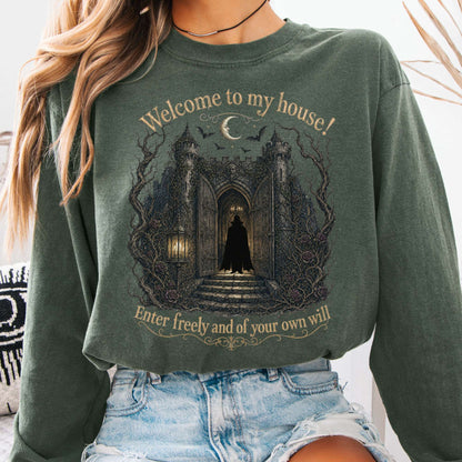 Welcome to My House Enter Freely Dracula Long Sleeve