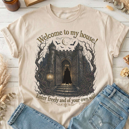 Welcome to My House Enter Freely Dracula T-Shirt