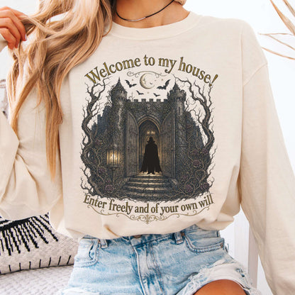 Welcome to My House Enter Freely Dracula Long Sleeve