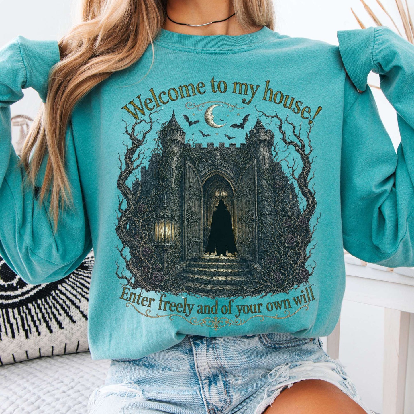 Welcome to My House Enter Freely Dracula Long Sleeve