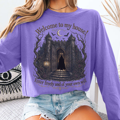 Welcome to My House Enter Freely Dracula Long Sleeve