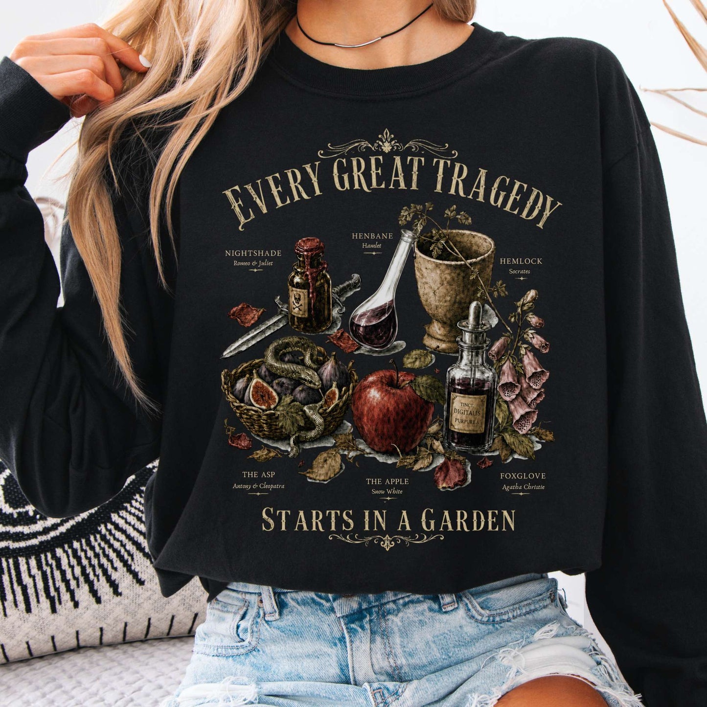 Every Great Tragedy Starts in a Garden Literary Long Sleeve