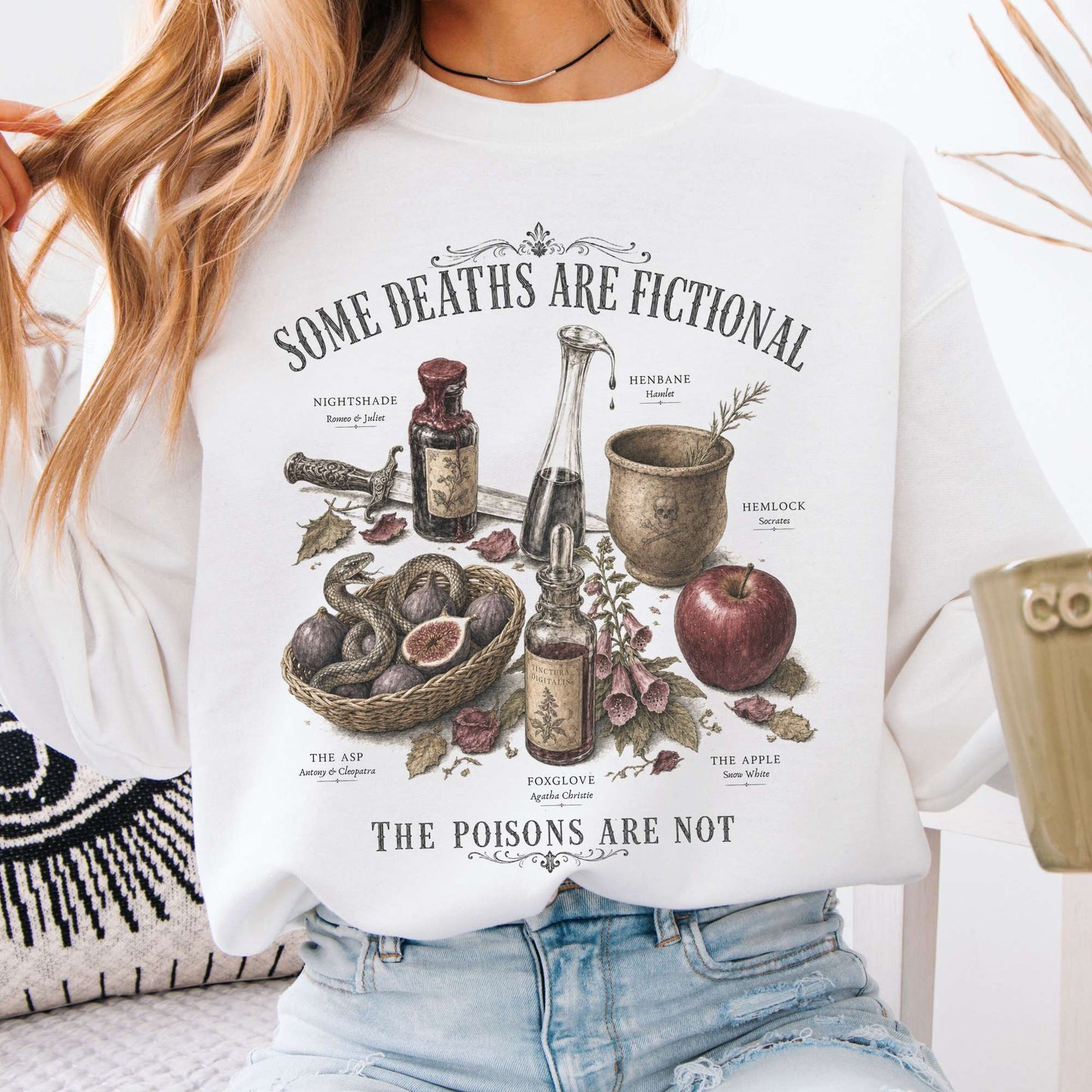 Some Deaths Are Fictional The Poisons Are Not Literary Crewneck Sweatshirt