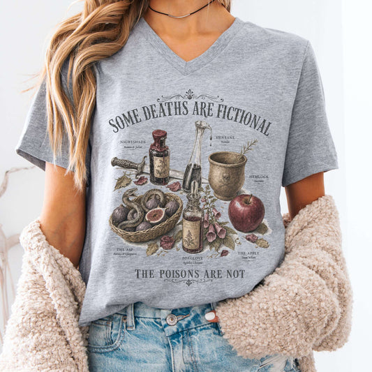 Some Deaths Are Fictional The Poisons Are Not Literary V-Neck