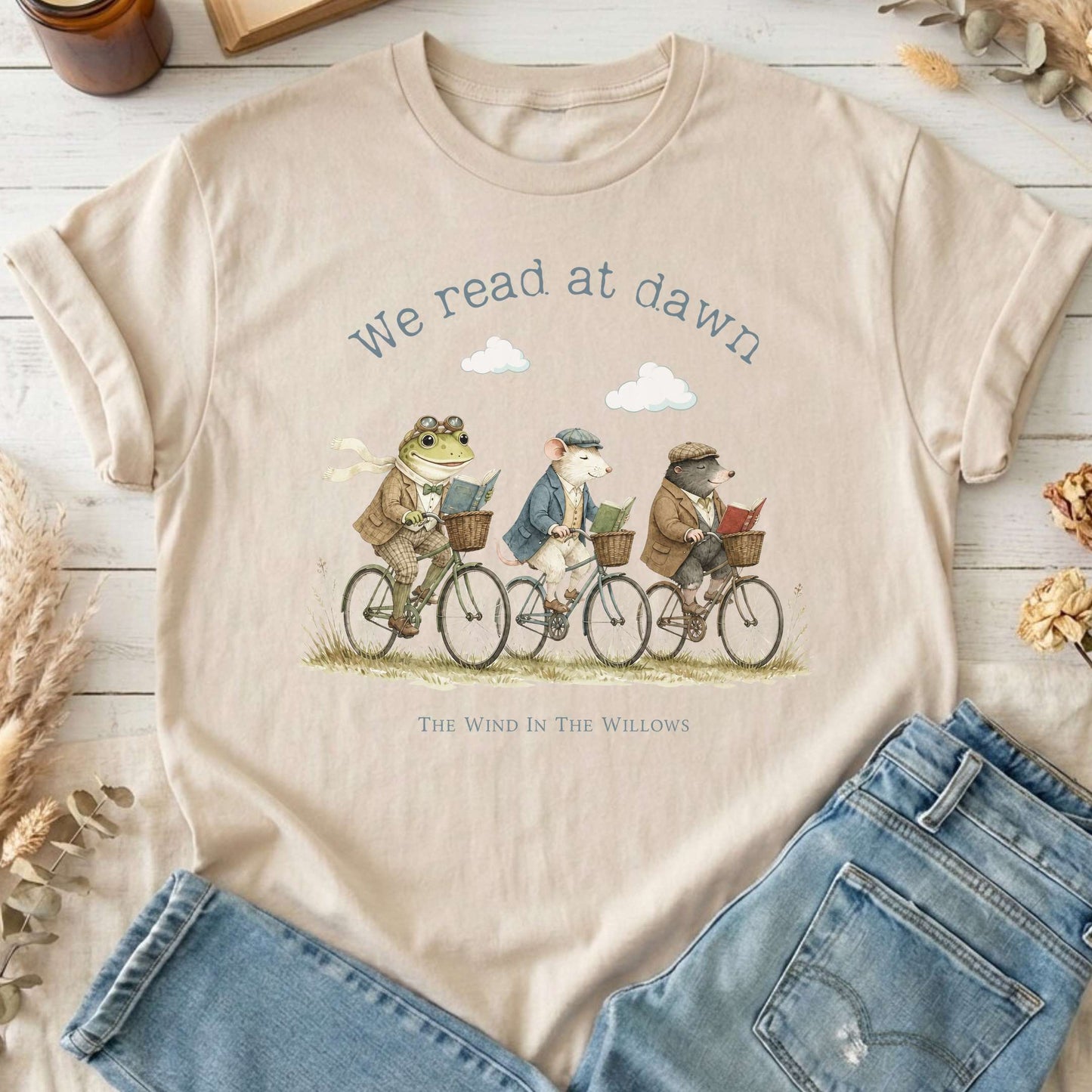 We Read at Dawn The Wind in the Willows Literary T-Shirt