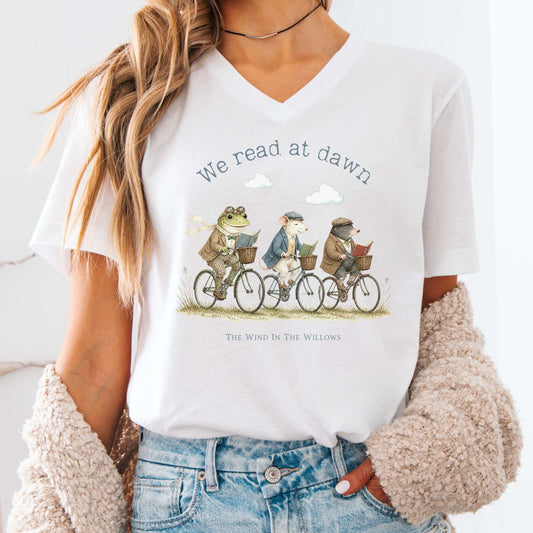 We Read at Dawn The Wind in the Willows Literary V-Neck