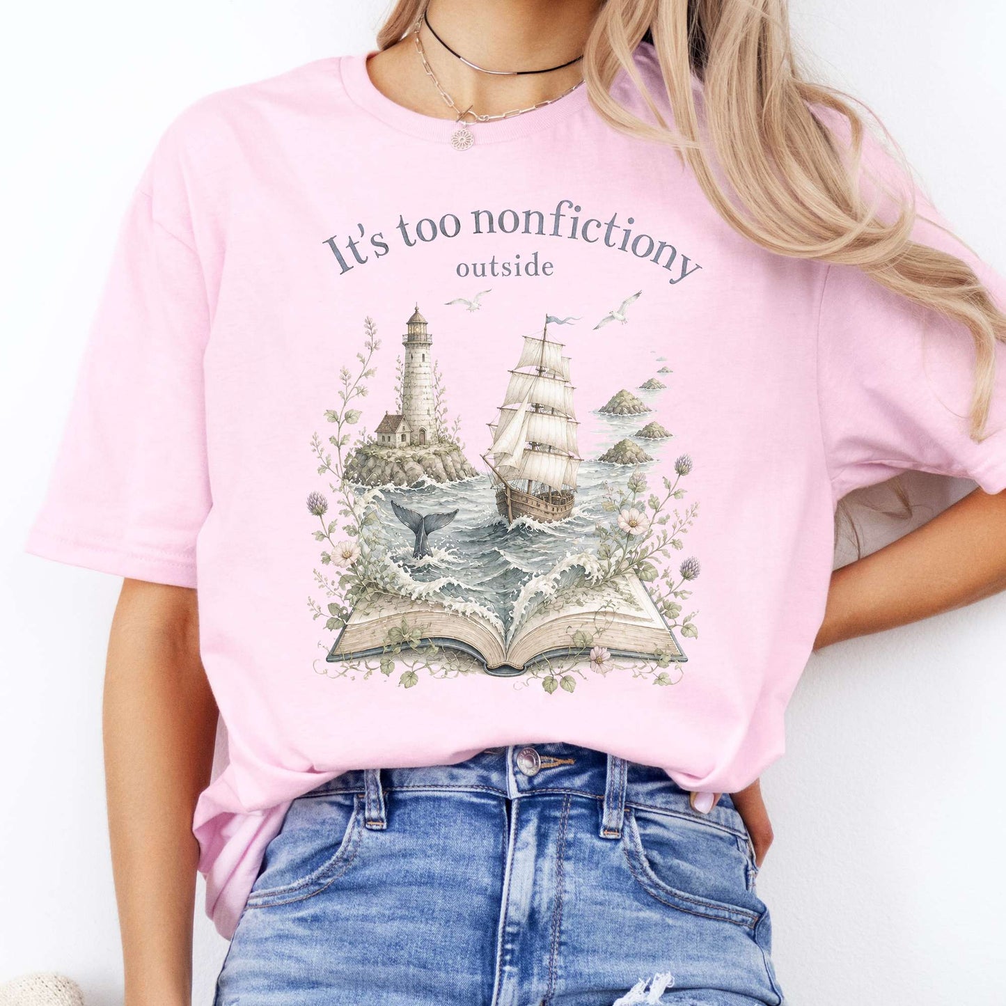 It's Too Nonfictiony Outside Boat Bookish T-Shirt