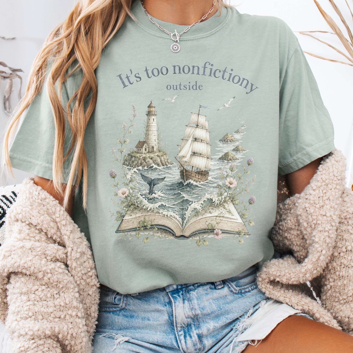 It's Too Nonfictiony Outside Boat Bookish T-Shirt