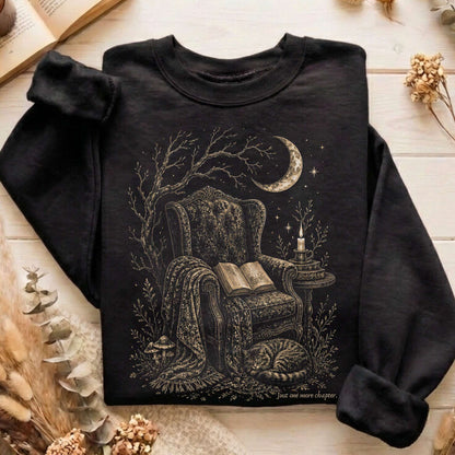 Just One More Chapter Cozy Cat Literary Sweatshirt