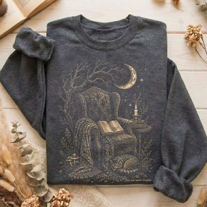 Just One More Chapter Cozy Cat Literary Sweatshirt