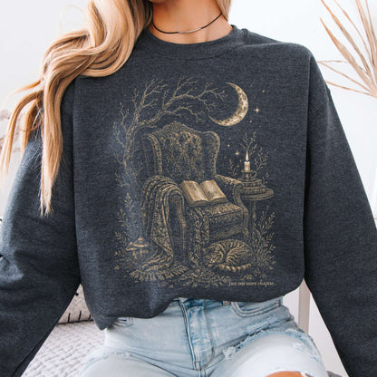 Just One More Chapter Cozy Cat Literary Sweatshirt