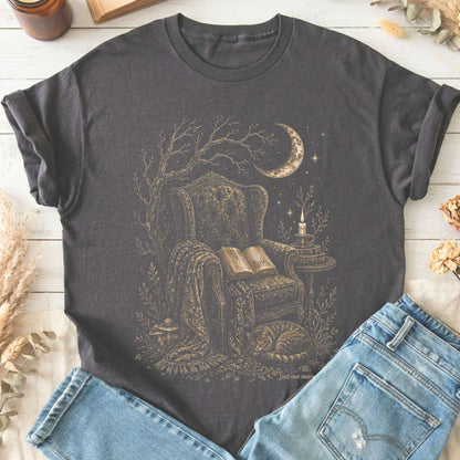 Just One More Chapter Cozy Cat Literary T-Shirt