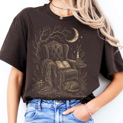 Just One More Chapter Cozy Cat Literary T-Shirt