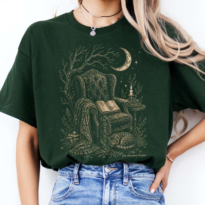 Just One More Chapter Cozy Cat Literary T-Shirt
