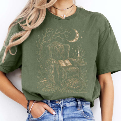 Just One More Chapter Cozy Cat Literary T-Shirt