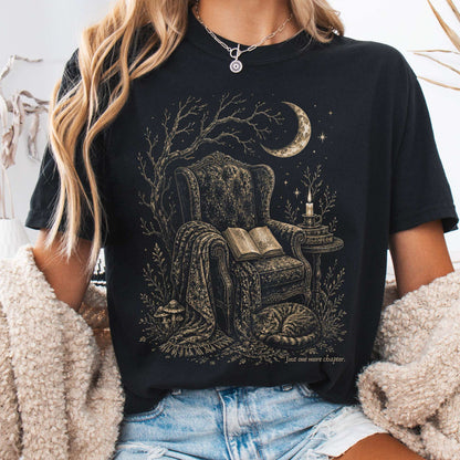 Just One More Chapter Cozy Cat Literary T-Shirt
