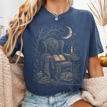Just One More Chapter Cozy Cat Literary T-Shirt