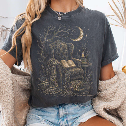 Just One More Chapter Cozy Cat Literary T-Shirt