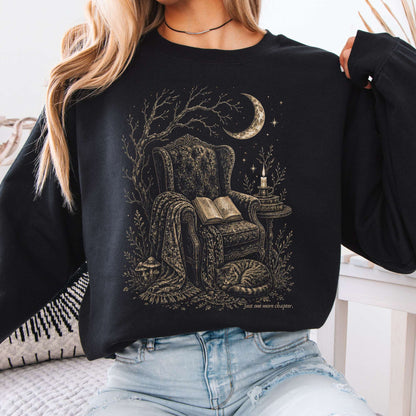 Just One More Chapter Cozy Cat Literary Sweatshirt
