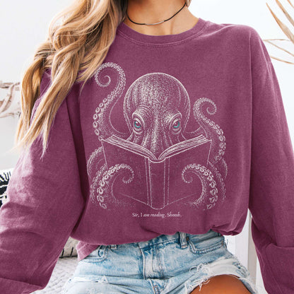 Sir, I Am Reading Octopus Long Sleeve
