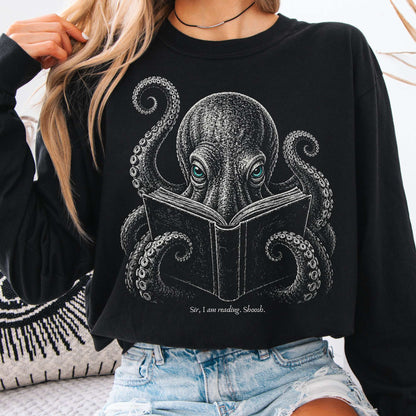 Sir, I Am Reading Octopus Long Sleeve