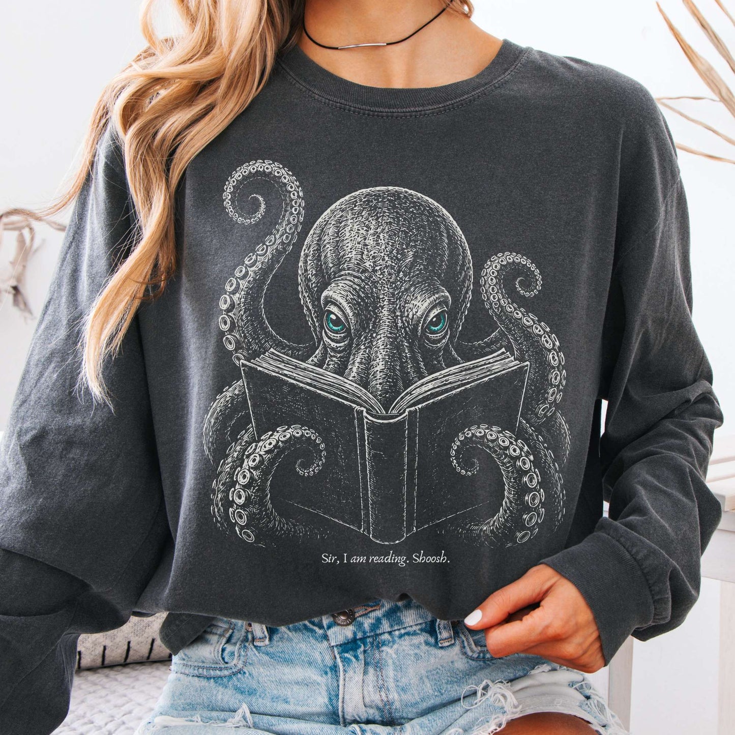 Sir, I Am Reading Octopus Long Sleeve