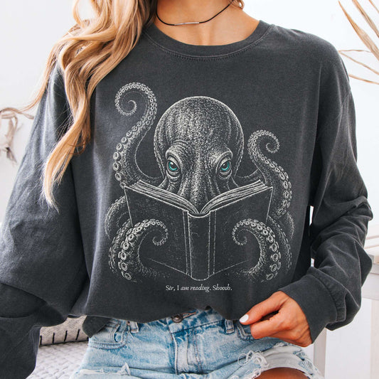 Sir, I Am Reading Octopus Long Sleeve