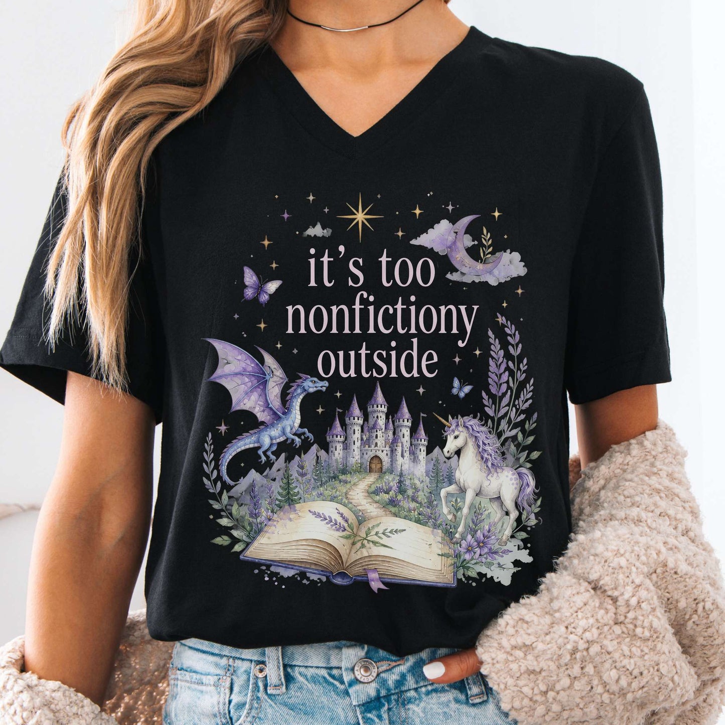 It's Too Nonfictiony Outside Literary Fantasy V-Neck