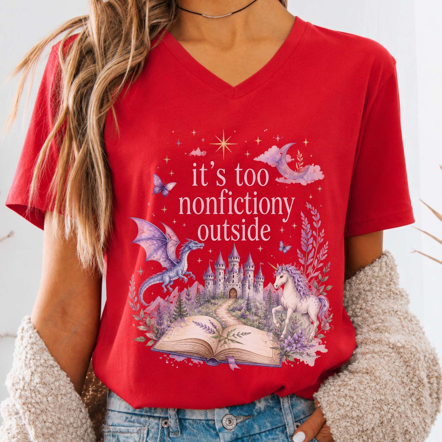 It's Too Nonfictiony Outside Literary Fantasy V-Neck