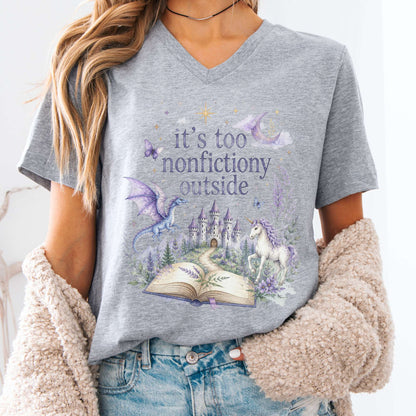 It's Too Nonfictiony Outside Literary Fantasy V-Neck