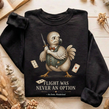 Flight Was Never an Option Wonderland Literary Sweatshirt